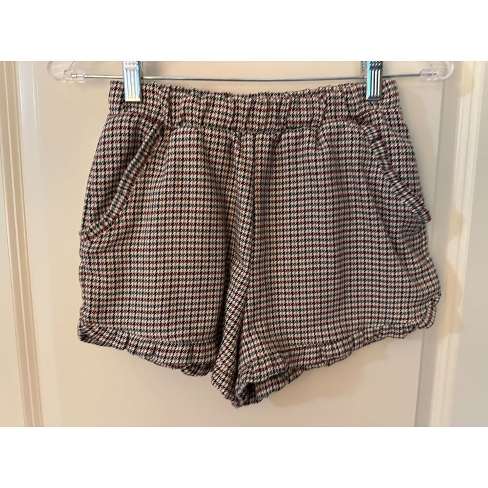 Kirious Los Angeles Ruffle Edge Plaid Shorts Women's Sz XS
